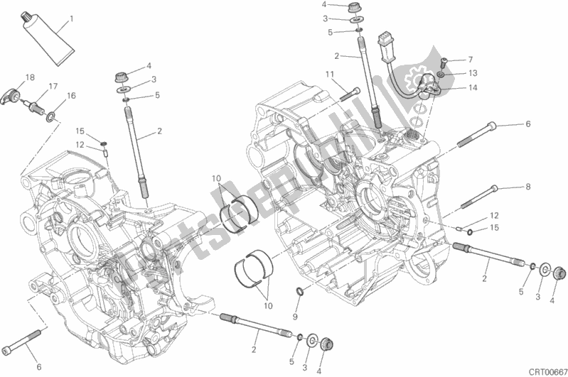 Todas las partes para 10a - Par De Semicárter de Ducati Hypermotard Hyperstrada Brasil 821 2016
